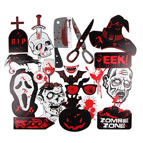 Halloween Photo Booth Props,Pack of 22 Halloween Photo Booth Props,Pack of 22