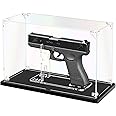 KOLIPI Gun Display Case, Clear Acrylic Showcasing Case for Pistol, Display Stand for Gun, Watch The Video to Assemble (11.5x4.7x7.1 inch, 29x12x18 cm)