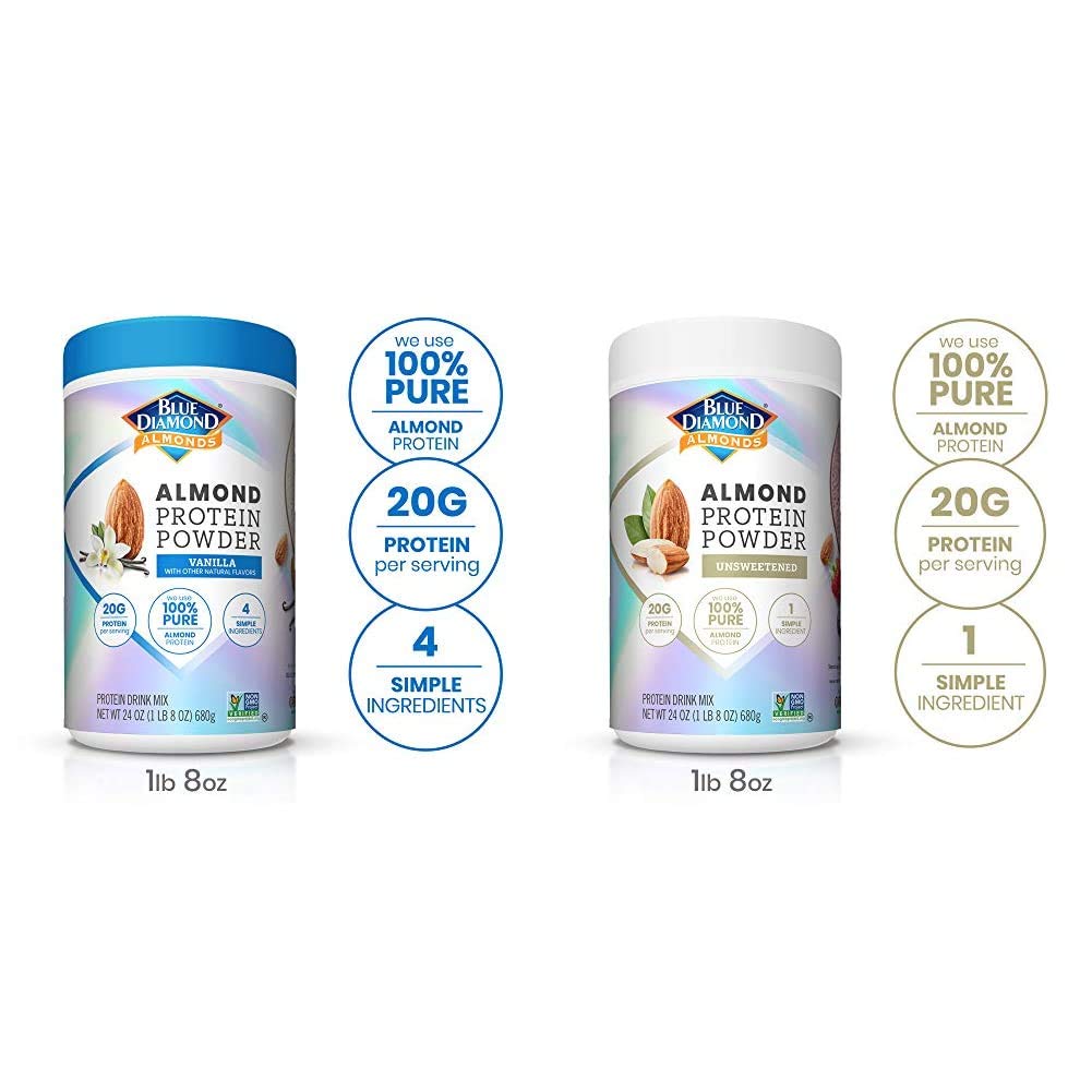 Blue Diamond Almonds Almond Protein Powder, Vanilla 20g Protein