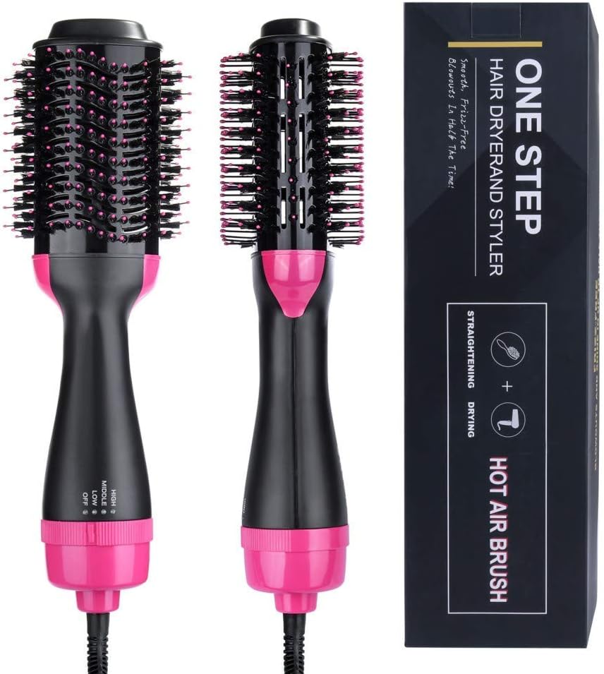 Salon One Step Hair Dryer and Volumizer, szwintec Multi-function Oval Hair Dryer & Volumizing Styler Comb Negative Ion Generator Hair Straightener Brush Curler for All Hair Types