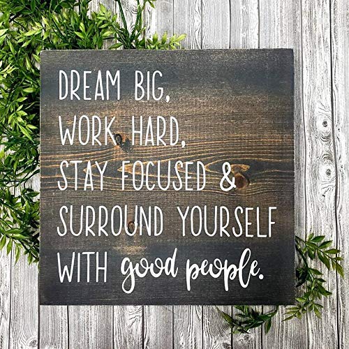 Jerome George Dorm Room Decor | Dream Big Work Hard | Colleg Dorm Room Art| Wood Sign | Wall Hanging | Office Decor | Graduation Gift