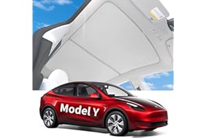 Uxcer 2025 Upgrade Tesla Model Y Sunshade Roof [Magnetic-Mid Design, No-Gap/Sag-Free] Foldable Heat Insulation Glass Roof Sun Shade for Tesla Model Y Accessories 2025 2024-2020 (Not for New Y Juniper)