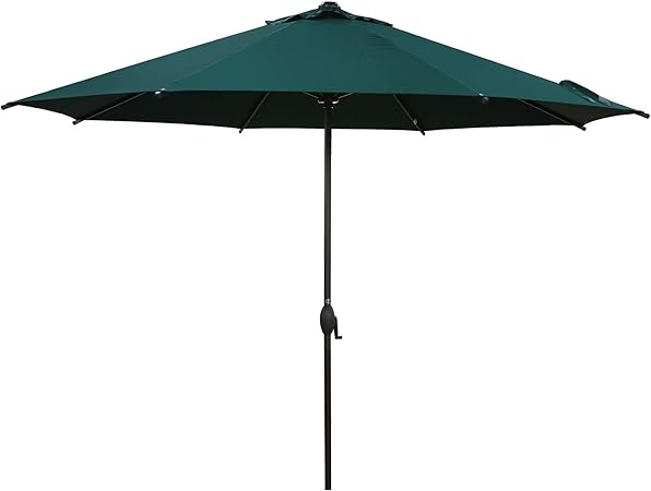 Amazon Com Abba Patio 11ft Patio Umbrella Outdoor Umbrella Patio Market Table Umbrella With Push Button Tilt And Crank For Garden Lawn Deck Backyard Pool Dark Green Garden Outdoor
