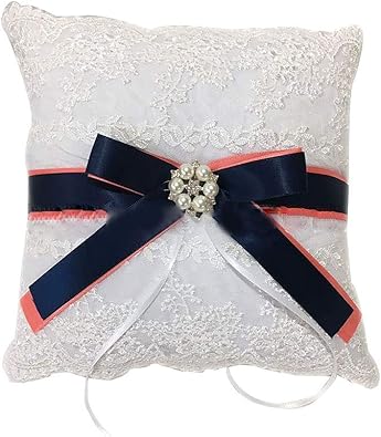 Trifycore Ring Bearer Pillow Satin And Lace Wedding Ring Pillow