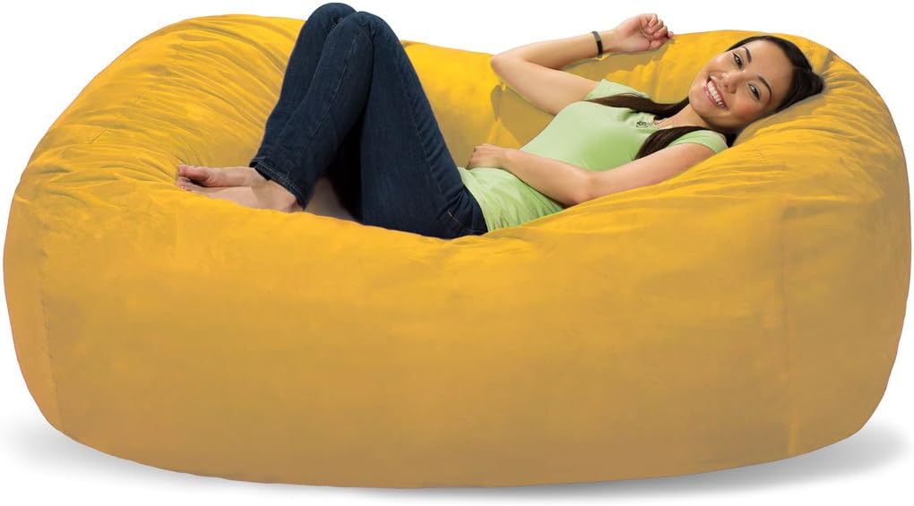 4 ft Bean Bag Chair Cover Only Large Washable Furniture Bean Bag Replacement Cover Without Bean Filling by Ink Craft Purple