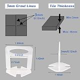 QTACIE Tile Leveling System Clips 300 Pcs 3mm for Ceramic Stone Tiles view 3