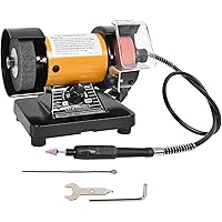 Vevitts Mini Multi Purpose 3" Bench Grinder and Polisher with Tool Rest and Safety Guard, 31" Long Flexible Shaft, Variable S