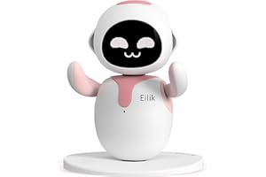 ENERGIZE LAB Eilik Pink - Touch Interactive Toys, Cute Robot Pets with Abundant Emotions. Idle Animations&Mini-Games, Unique Gift for Girls & Boys. Support Update.