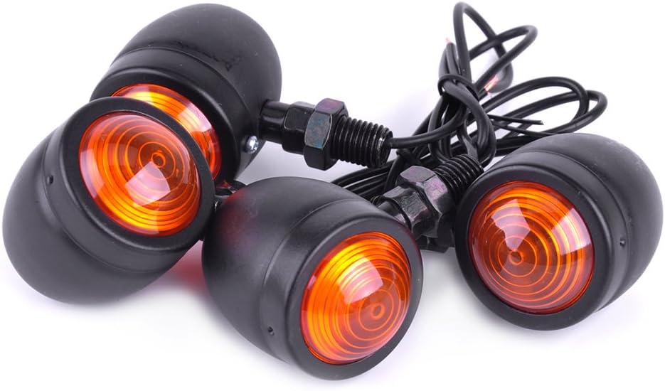 SFONIA 4pcs Motorcycle Indicators Retro Turning Signals Light Turn