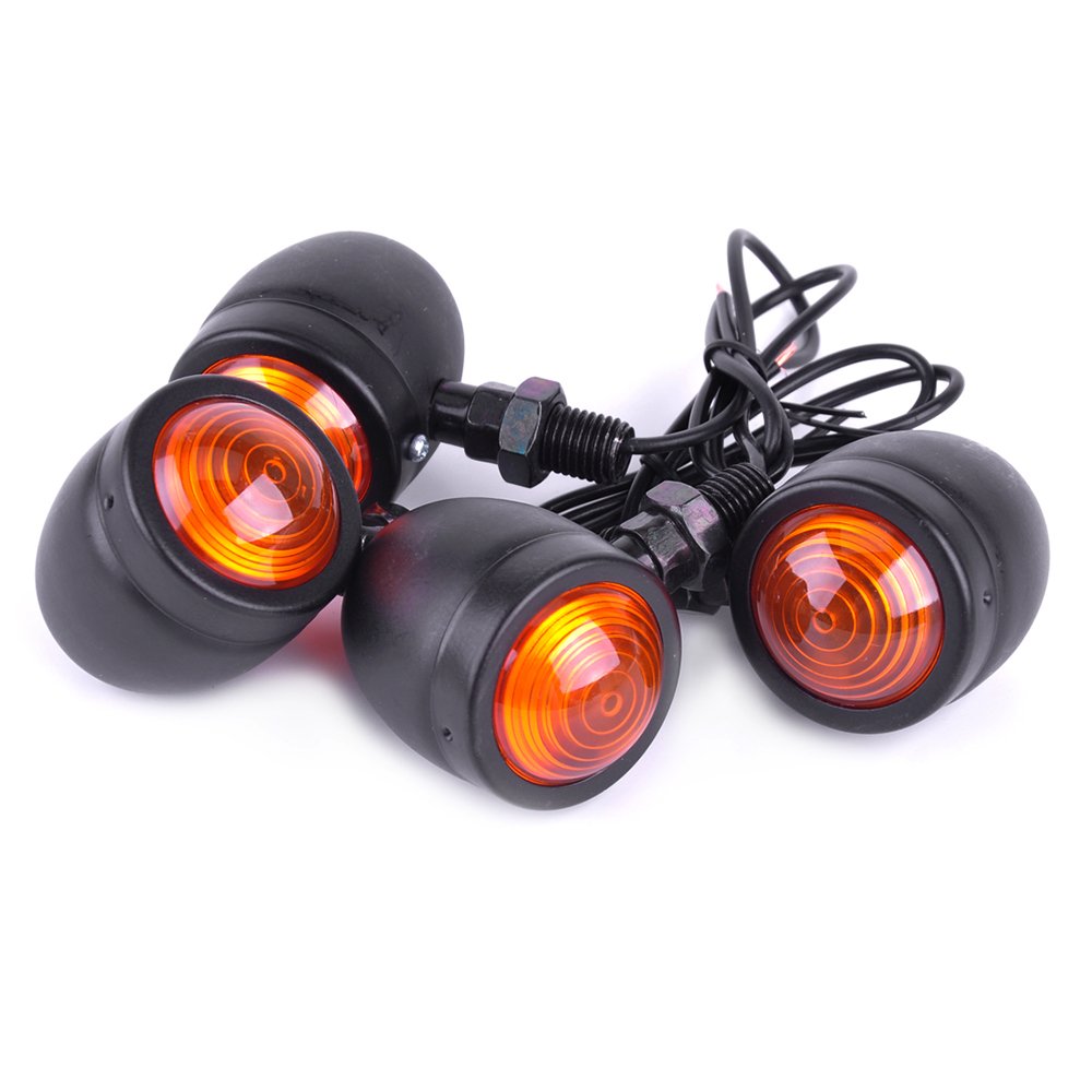 SFONIA 4pcs Motorcycle Indicators Retro Turning Signals Light Turn Signal Light 12V Turning Indicator Light Universal