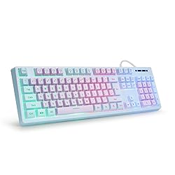 HUO JI Gaming Keyboard USB Wired with Rainbow LED