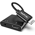 Mangotek iPhone Aux and Charger Adapter, MFi iPhone Adapter for Headphone Jack and Charger Dual Charging Dongle Adaptor Earph