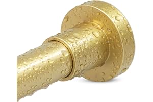 YNL Gold Shower Curtain Rod 32-64 Inch(2.7-5.33ft), Non-Slip, Never Rust, Stainless Steel No Drill Spring Tension Shower Rod,