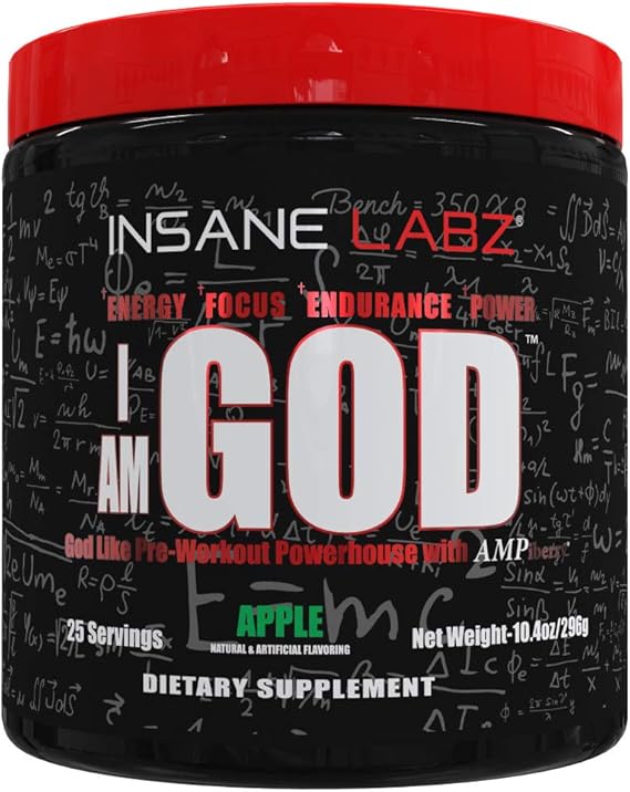 Amazon Com Insane Labz I Am God Pre Workout High Stim Pre Workout Powder Loaded With Creatine And Dmae Bitartrate Fueled By Ampiberry Energy Focus Endurance Muscle Growth 25 Srvgs Apple Health Personal