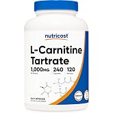 Nutricost L-Carnitine Tartrate 1,000mg, 240 Capsules, 120 Servings | 500mg Per Capsule