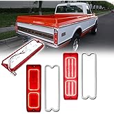 KENRTIR for 1967 1968 1969 1970 1971 1972 GMC K15 K1500 K35 K3500 / Chevy C10 C20 C30 K10 K20 K30 Pickup Truck Fleetside Rear Tail Brake Light Tailight Red Lens Red LED Lamp with Gaskets