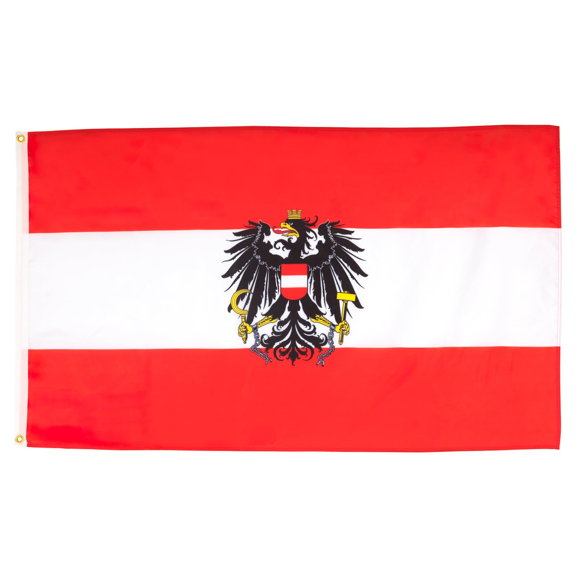 AZ FLAG - Austria With Eagle Flag - 3x5 Ft - Light Polyester Austrian Coat Of Arms Banner with Two Brass Eyelets - Fade Resistant - Vivid Colors - 3' x 5' Feet - 150x90 Cm — image 1