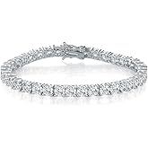 MDFUN Tennis Bracelet for Women 3mm Cubic Zirconia 18K White Gold/Yellow Gold Plated