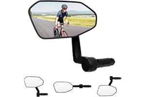 Homieway Bike Mirror,Adjustable Bicycle Mirror For Handlebar Mount,Scratch Resistant Glass Lens,Large Bar End Bike Rearview Mirror For E-bike Accessories (Left)
