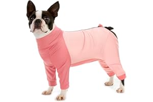KOESON Dog Surgery Suit Female Spay, Long Sleeve Recovery Suit for Dogs After Surgery, Soft Dog Surgery Recovery Suit Pet Onesie for Abdominal Wounds Anti Licking Dog Cone Alternative Pink S