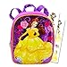 Disney Beauty and the Beast Toddler Preschool Backpack 10 inch Belle Mini Backpack with Stickers (Pink, Glitter)