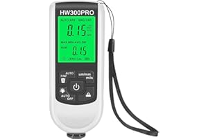 Abizarch Paint Thickness Gauge Meter Fe/NFe Probe Coating Thickness Gauge Professional Multifunctional Car Paint Depth Gauge Test Precise HW-300PRO for Car Automatic Detection(black) (white)