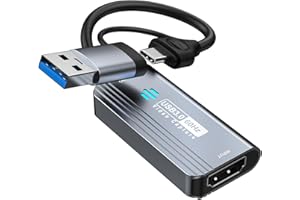 Papeaso Video Capture Card, 4K HDMI to USB/USB C 3.0 Capture Card, 1080P 60FPS Video Capture Device, for Streaming, Teaching,