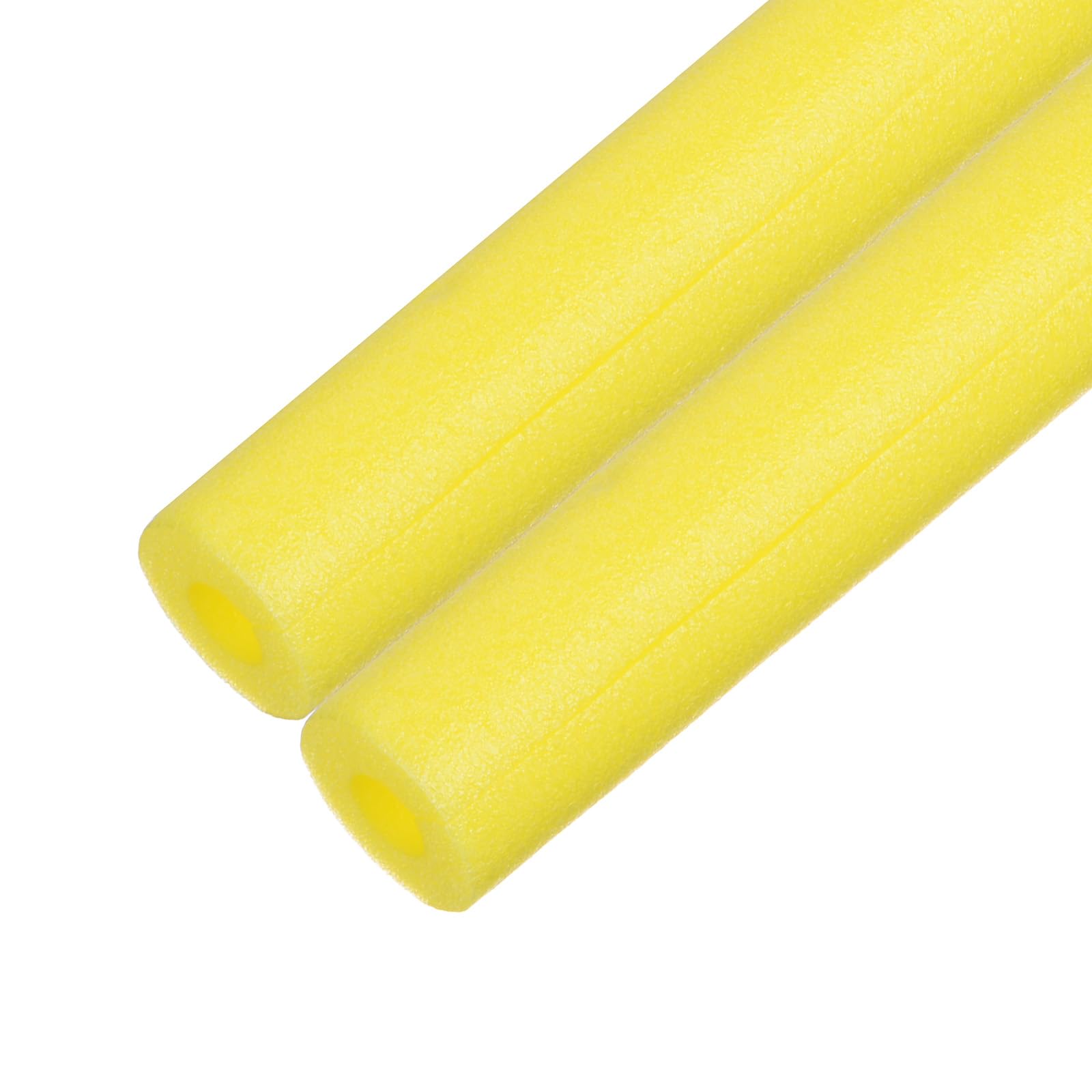 M METERXITY 2-Pack Pipe Insulation Foam Tube, 17 x 2.4(L x OD) Foam Pipe Covers, Pre-Slit Clamp Foam Protection for Padding/Bumper Corner Edge Protection/Handle Water Pipes [Yellow]