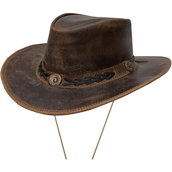 Leather Cowboy Hat for Men Women Western Australian Outback  display picture 2