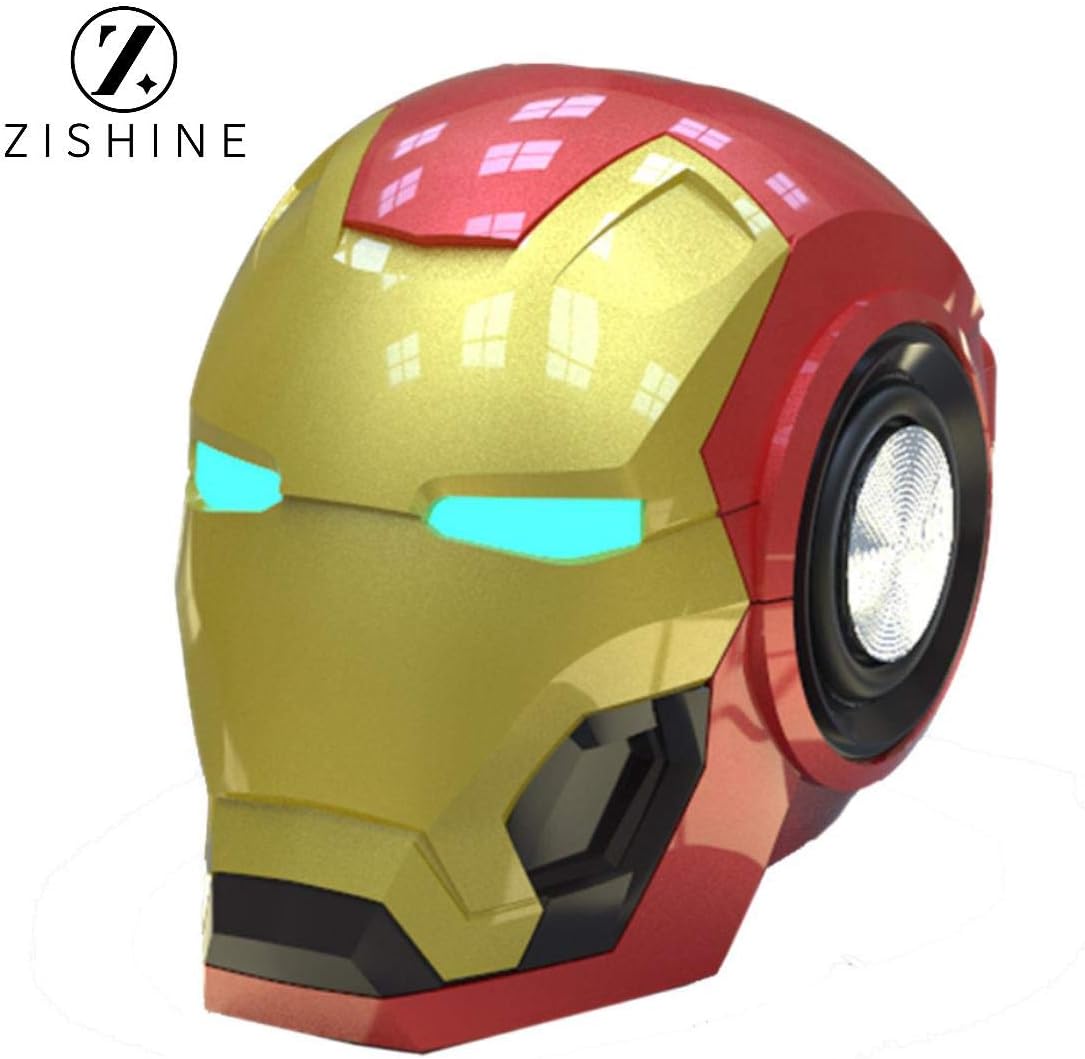ZISHINE Bluetooth Speaker Creative Cartoon Iron Man Robot Wireless Mini Speaker,Red