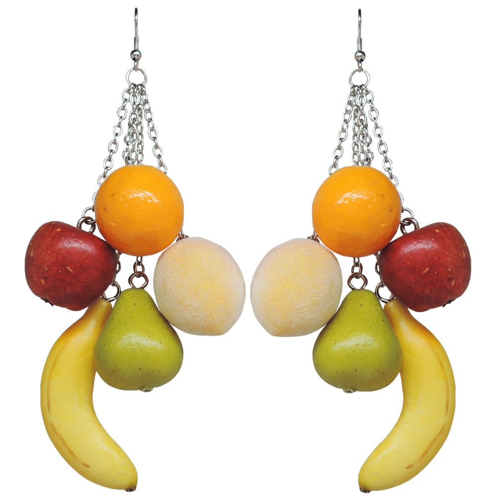 Fruit Salad Jewelry, Coated Styrofoam, Assembled In USA!, Earrings, 4.5
