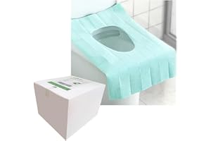 Greenour Disposable Toilet Seat Covers | 60 Travel Pack | Extra Thick & Waterproof | Sticker-Free Design for Adults & Kids | Great for Public Toilets (Airplane, Restroom, Outdoors)