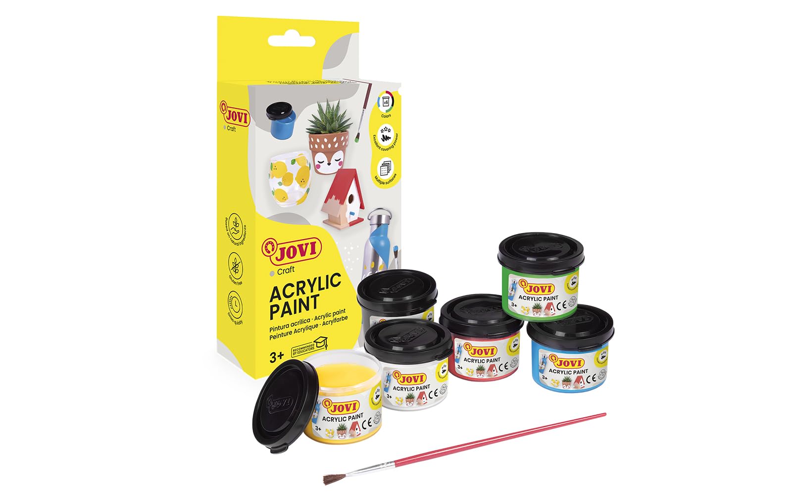 Jovi 219324 - JOVIDECOR Plastic Paint, Assorted Colours - Pack of 6 units