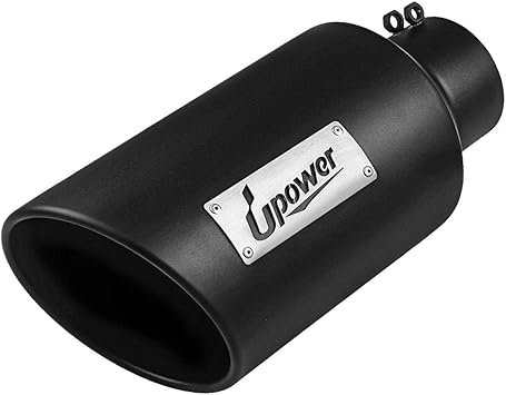 7/" Outlet-4/" Inlet-15/" Length Black Diesel Stainless Steel Bolt On Exhaust Tip