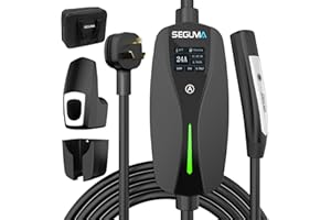 SEGUMA NEMA 10-30 Level 2 Tesla Charger-24A 240V, 25FT Extension Cable, Adjustable Current(10-24A)-Portable Home Mobile EV Charger for Model Y/X/3/S/Cybertruck,NACS Connector for 3-Prong Dryer Outlet