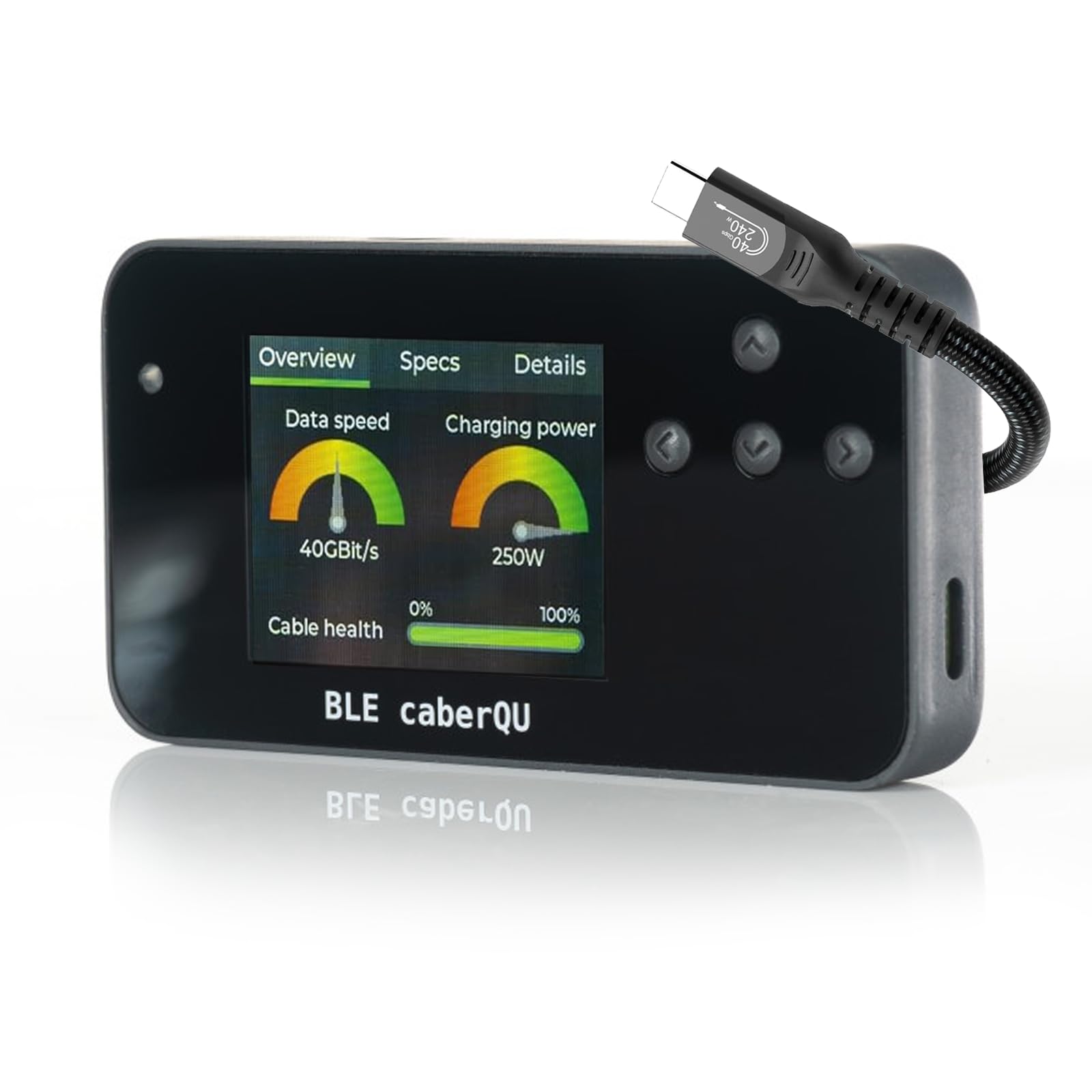 Photo 1 of BLE caberQU Digital USB-C Cable Tester, USB PD 3.0/3.1/3.2 eMarker readout, 25 pin Continuity pinout, USB2/3/4, Cable Resistance, iOS&Android app (BLE caberQU Expert kit)