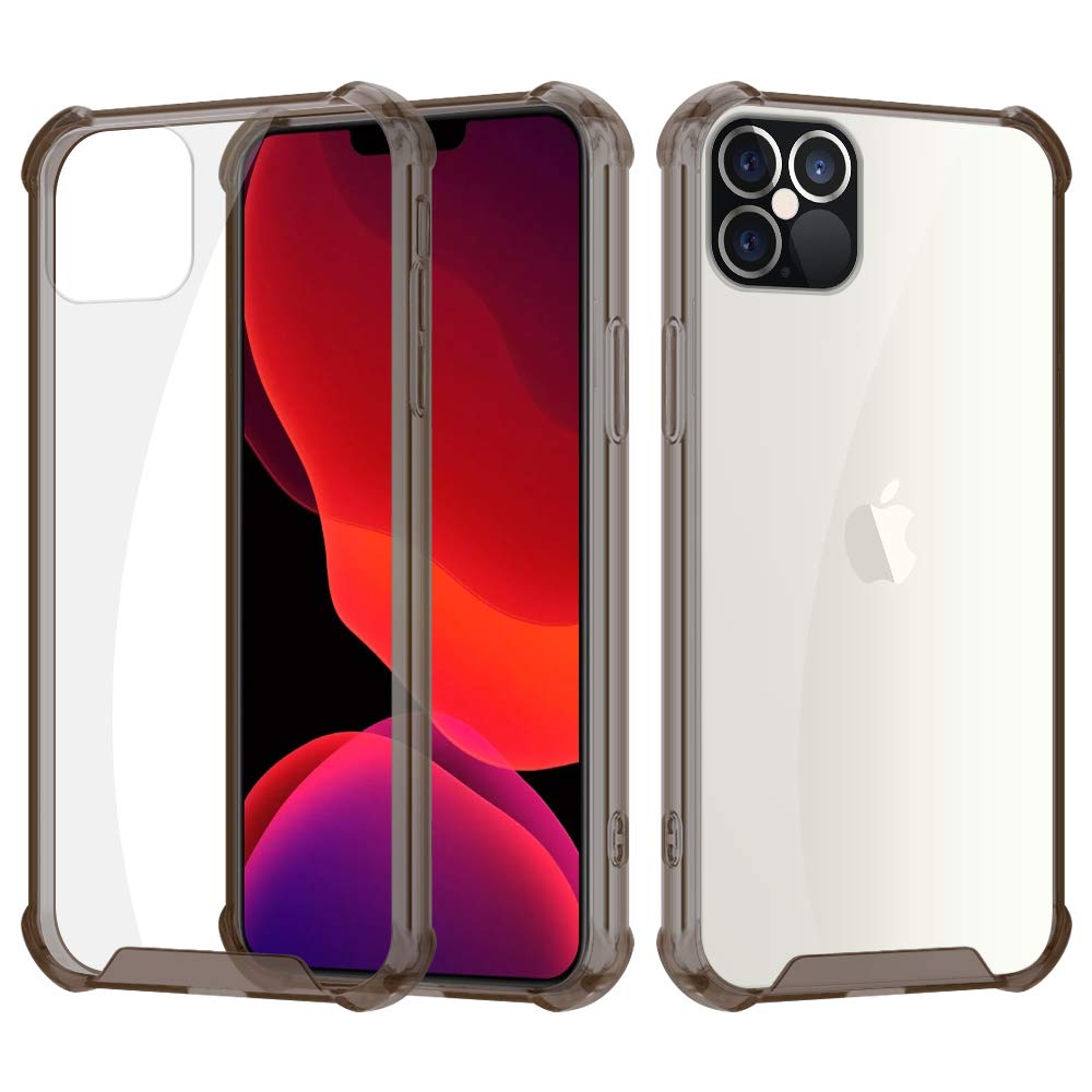 iCatchy for iPhone 12 Case/iPhone 12 Pro Case Ultra Hybrid Clear Hard PC Back TPU Bumper Compatible with iPhone 12/12 Pro (6.1) Phone Cover (Grey)