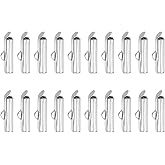 uxcell 200Pcs Slide on End Clasps, 16mm Tube Ball Bead Slider Crimp Ends for Multi-Strand DIY Craft Making, Silver Tone