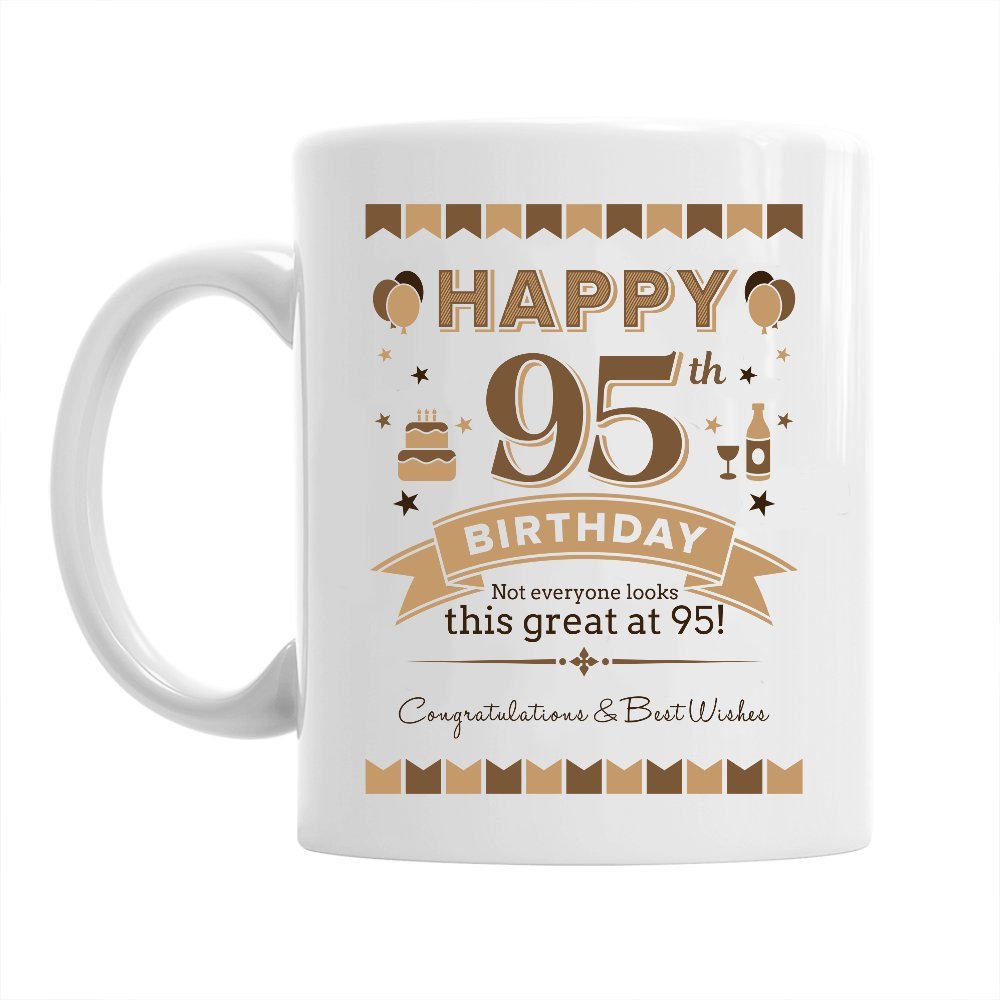 Mainly Mugs 95th Birthday Coffee Mug Ceramic Gift for Men, Birthday Keepsake for 95 Year Old - 11OZ