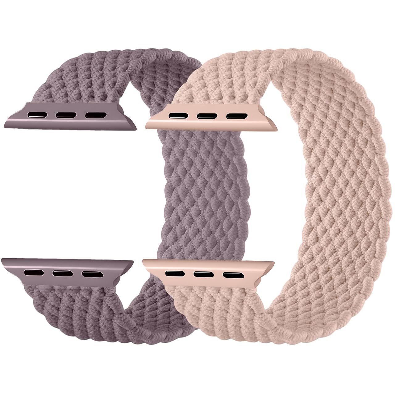 Charlam 2 Pack Braided Straps Compatible with Apple Watch Strap 40mm 41mm 38mm 42mm (Series 11 10) for Women, Stretchy Nylon Sport Elastic Band for iWatch SE Series 11 10 9 8 7 6 5 4 3 2 1 SE 3 SE 2
