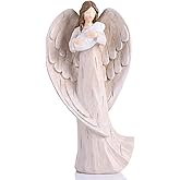Guardian Angel Statue - Holding Baby Angel Figurines,Angel's Embrace - for New Mom, Baptism, or Miscarriage Gifts,Hand-Painted Resin Memorial Figure,Sympathy Angel Figurine,Godmother Keepsake