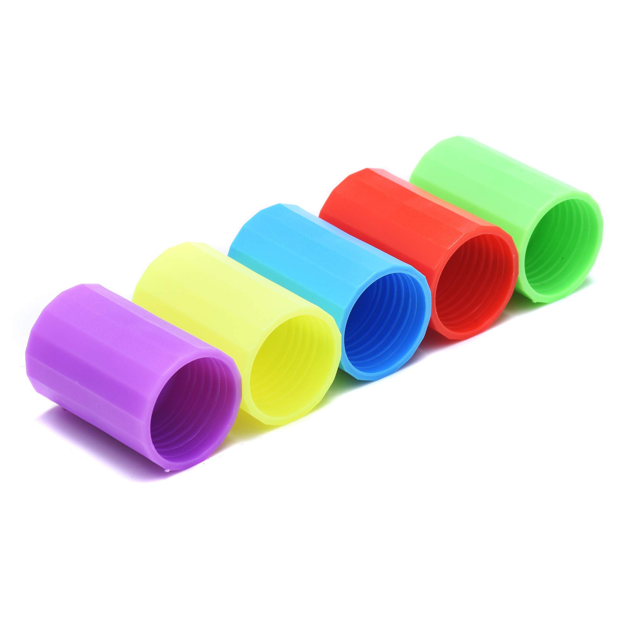 25 Pieces Tornadoes in A Bottle, Plastic Tornado Bottle Connector Cyclone Tube Vortex Connector for Scientific Experiment, 5 Colors