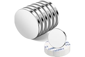 TRYMAG Small 20x3mm 6 Pieces Strong Neodymium Magnets, Disc with Adhesive Backing for Crafts, Heavy Duty Permanent Rare Earth Magnets for Fridge, DIY, Board, Office