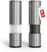 LARS NYSØM Salt and Pepper Grinder Set - Stainless Steel, Adjustable Ceramic