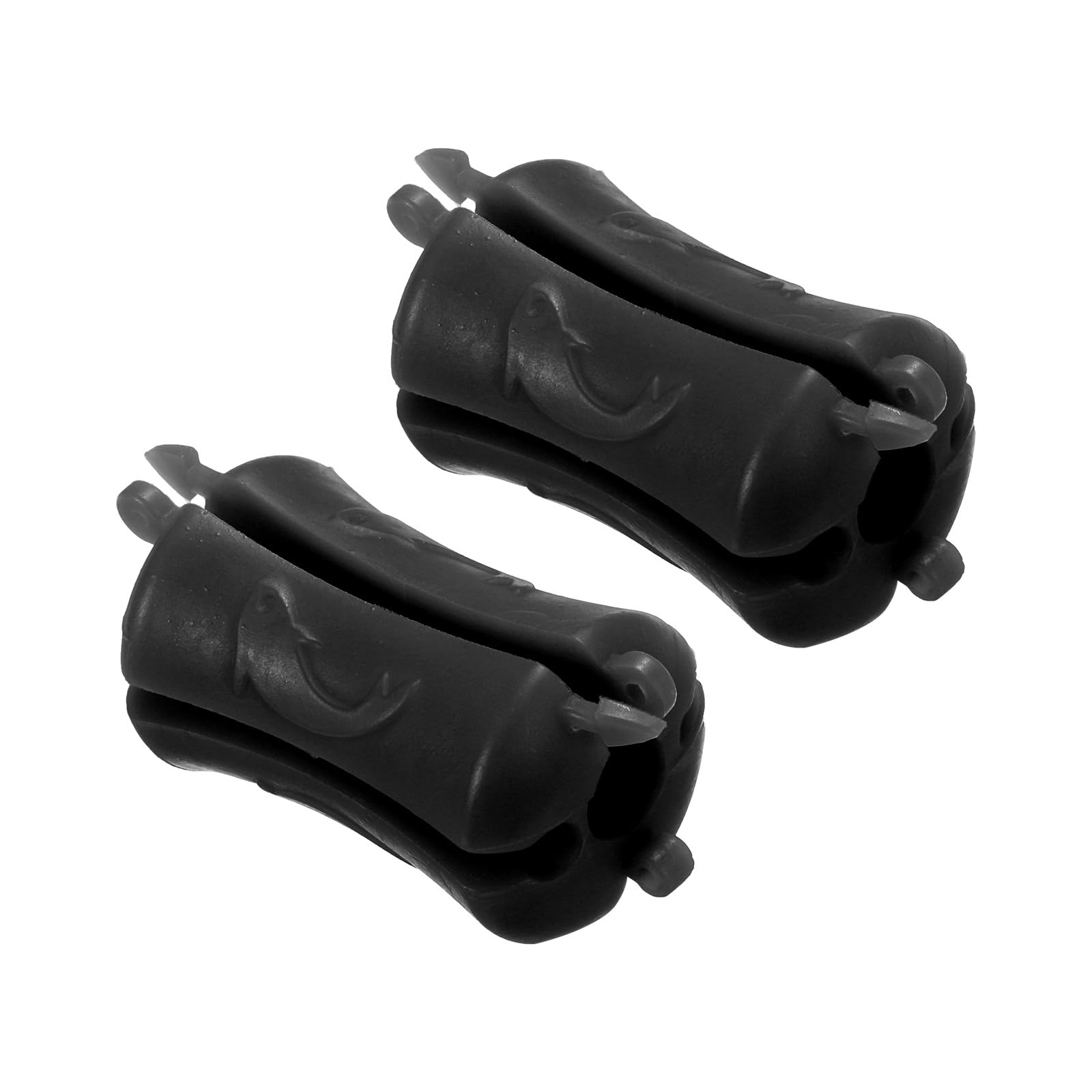 PATIKIL Fishing Rod Holder Straps, 2 Pcs 12mm High Elastic Rubber Fishing Rod Fixed Ball Fishing Pole Clips Fly Fishing Accessories, Black