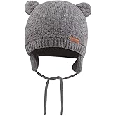 BAVST Baby Beanie Hat for Winter with Earfalp Cute Bear Kids Toddler Girls Boys Warm Knit Cap 0-2Years