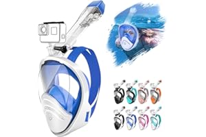 NARUTOO 180°Full Face Snorkel Mask, Double Floating Ball Design Anti-Leak Free Breathing, Full Dry Anti Fog Breathing System 