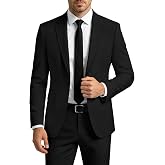 LORENZO BRUNO Mens Suit 2 Piece Suits for Men One Button Slim Fit Solid Jacket &amp; Pants Tuxedo Set Business Wedding Party Prom