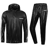 REEDBEEK Heavy Duty Fitness Sweat Suit Heat Trapping Sauna Suit Gym Exercise Heat Shaper Button Jacket Pant