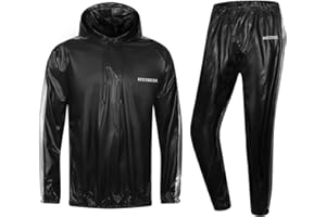 REEDBEEK Heavy Duty Fitness Weight Loss Sweat Suit Heat Trapping Sauna Suit Gym Exercise Heat Shaper Button Jacket Pant